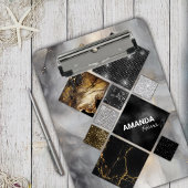 Elegant zwart goud zilver geometrisch klembord