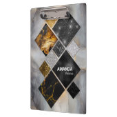 Elegant zwart goud zilver geometrisch klembord (Links)