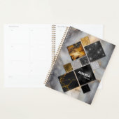 Elegant zwart goud zilver geometrisch planner (Display)