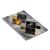 Elegant zwart goud zilver geometrisch schetsboek notitieboek (Rechterzijde)