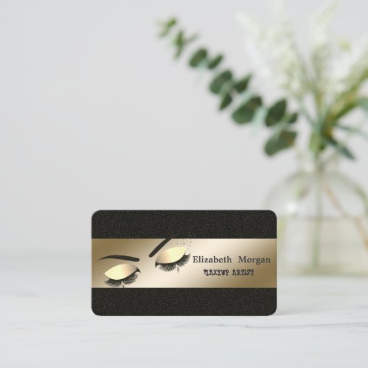 Elegant, zwart, goudas, makreelartiest visitekaartje (Staand voorkant)