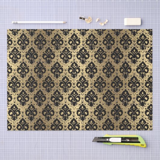 Elegant , zwart goudblauw-witkapje tissuepapier (Craft)