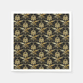 Elegant zwart-gouddamasje servet (Voorkant)