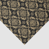 Elegant zwart-gouddamasje tissuepapier (Detail)