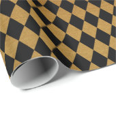 Elegant zwart gouddiamantpatroon cadeaupapier (Rol Hoek)