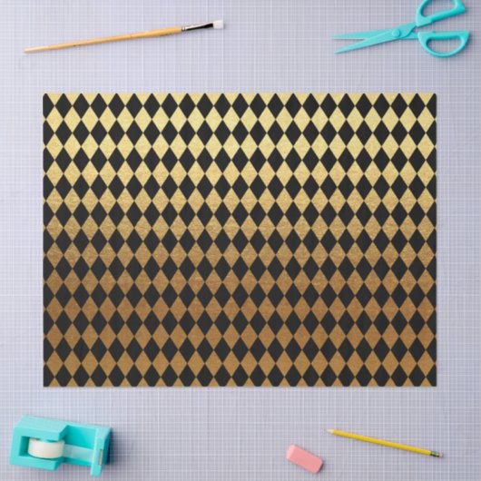 elegant zwart gouddiamantpatroon papier (Craft)