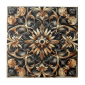 Elegant Zwart Gouden Accent Tegeltje (Voorkant)