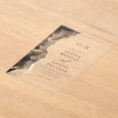 Elegant zwart gouden agaat bruiloft monogram acryl uitnodigingen (Laagn)