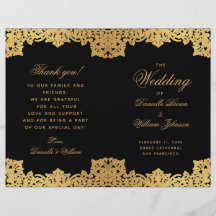 Elegant Zwart Gouden Antieke Opgevouwen Huwelijksp