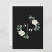 Elegant zwart gouden blad Eucalyptus Bruiloft Kaart (Achterkant)