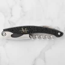 Elegant zwart gouden bloemenscript monogram