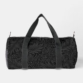 Elegant zwart gouden bloemenscript monogram plunjezak (Achterkant)