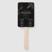 Elegant zwart, gouden bruiloft programma fans foto handwaaier (Achterkant)