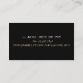 Elegant Zwart, Gouden Confetti Glitter Lotus Visitekaartje (Achterkant)