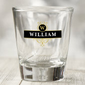 Elegant zwart gouden embleem gepersonaliseerd shot glas