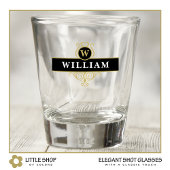 Elegant zwart gouden embleem gepersonaliseerd shot glas