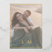 Elegant Zwart & Gouden Folie Bruiloft Folie Uitnodiging (Achterkant)