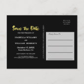 Elegant Zwart Gouden Folie Foto Opslaan van de Dat Aankondigingskaart (Achterkant)