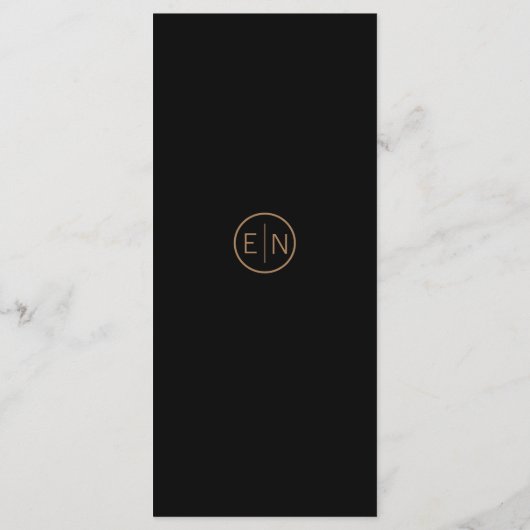 Elegant zwart gouden gebladerte bruiloft menu (Achterkant)