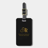 Elegant zwart-gouden kleur bagagelabel (Voorkant verticaal)