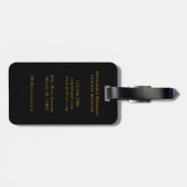 Elegant zwart-gouden kleur bagagelabel (Achterkant horizontaal)