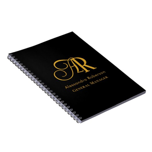 Elegant zwart-gouden kleur notitieboek (Rechterzijde)