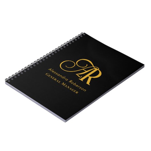 Elegant zwart-gouden kleur notitieboek (Linkerzijde)
