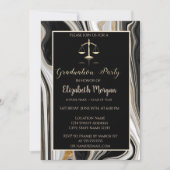 Elegant zwart gouden marmeren rechtenstudie afstud kaart (Voorkant)