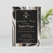 Elegant zwart gouden marmeren rechtenstudie afstud kaart (Staand voorkant)