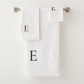Elegant zwart gouden monogram minimalistisch bad handdoek (Insitu)