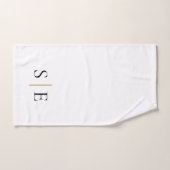 Elegant zwart gouden monogram minimalistisch bad handdoek (Handdoek)