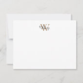 Elegant Zwart Gouden Monogram Script Naam Notitiekaartje (Voorkant)