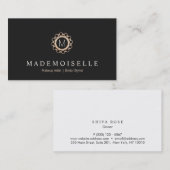 Elegant zwart-gouden monogram visitekaartje (Voorkant / Achterkant)