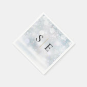 Elegant Zwart Gouden Monogram Winter Servet (Hoek)