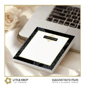 Elegant zwart gouden Paisley  Monogram Notitieblok