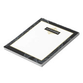 Elegant zwart gouden Paisley Monogram Notitieblok (Linkerzijde)