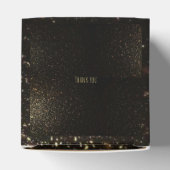 Elegant zwart gouden persoonlijke foto's en tekst bedankdoosjes (Bovenkant)