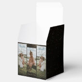 Elegant zwart gouden persoonlijke foto's en tekst bedankdoosjes (Geopend)