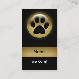 Elegant zwart gouden pootafdruk PET Visitekaartje