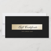 Elegant zwart gouden QR-code cadeaubon (Voorkant)
