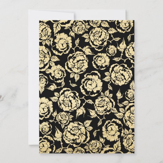 Elegant zwart gouden Rozen 80ste verjaardagsfeest Kaart (Achterkant)