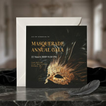 Elegant Zwart Gouden Veermasker Maskeradebal