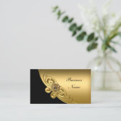 Elegant zwart gouden Visitekaartje (Staand voorkant)