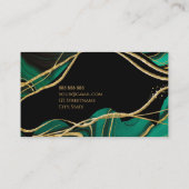 Elegant zwart goudgroen agaat visitekaartje (Achterkant)