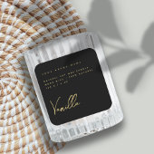 Elegant zwart goudkaarsenetiket vierkante sticker