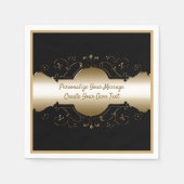Elegant zwart & goudvormig design — Aangepast Servet (Voorkant)