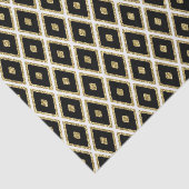 elegant zwart goudwit ruitvormig weefsel tissuepapier (Detail)