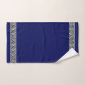Elegant zwart Grieks patroon op donker marineblauw Bad Handdoek (Handdoek)