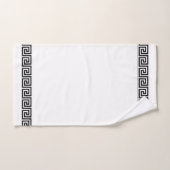 Elegant zwart Grieks patroon op wit Bad Handdoek (Handdoek)