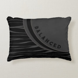 Elegant Zwart Grijs Abstract Typografie Balanced Accent Kussen